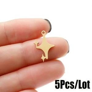 Pendentifs Étoile Géométriques en Acier Inoxydable Minimalistes Breloques Étoile Électroplaquées pour Accessoires de Fabrication de Bijoux DIY Pendentif