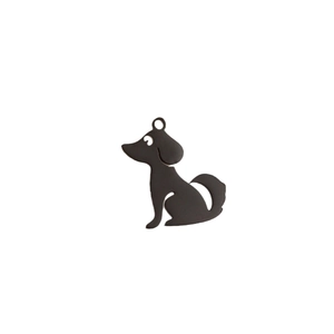 Pendentif silhouette de chien en acier inoxydable noir mat pour bijoux DIY créatifs