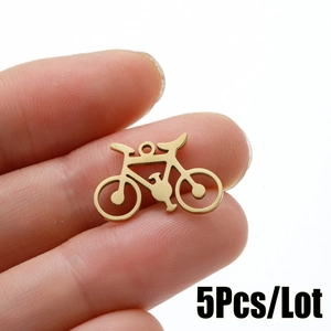 Bicycle Pendant Stainless Steel Hollow Charm DIY Jewelry Accessory For Necklace Bracelet Making Fashion Sporty Style Women Men