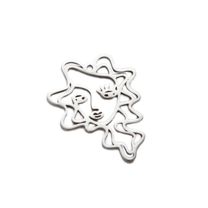 5pcs set of hollow sun face stainless steel pendants with mirror polished finish