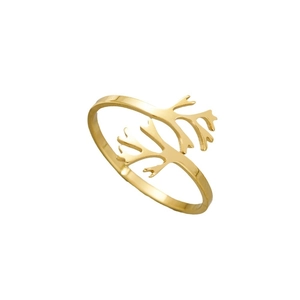 Irregular branch design open ring in gold finish with a minimalist coral inspired style