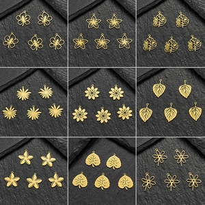 Hollow Out Flower Leaf Pendants Stainless Steel DIY Jewelry Making Charms For Necklace Earrings Crafting Supplies