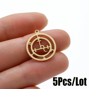 Pendentif Sigil Occulte En Acier Inoxydable Creux Rond Sceau De Lilith Astaroth Bijoux Gothiques Mystérieux Pour Femmes Hommes