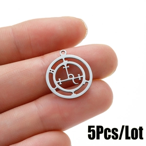 Lot de 5 pendentifs Sceau d'Astaroth en acier inoxydable pour bijoux DIY