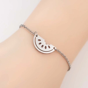 Stainless Steel Watermelon Pendant Bracelet Adjustable Hollow Out Fruit Shape Minimalist Fashion Jewelry For Women