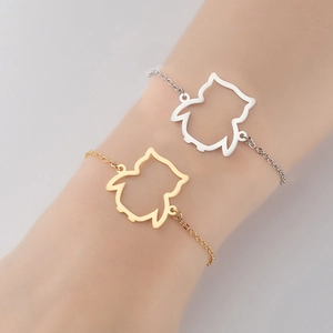 Minimalist Hollow Owl Pendant Bracelet Stainless Steel Adjustable Link Chain Jewelry For Women Elegant Animal Charm Accessory