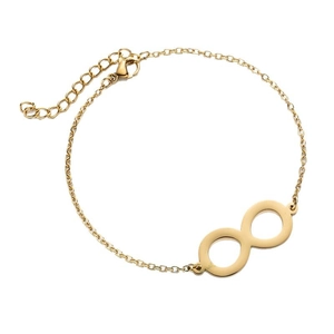 Bracelet doré élégant avec symbole infini en acier inoxydable poli et fermoir mousqueton