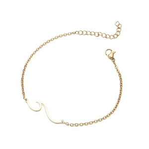 Minimalistisches goldenes Edelstahl-Wellenarmband mit verstellbarem Karabinerverschluss