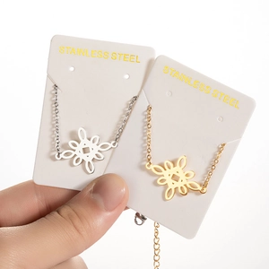 Polished stainless steel Chinese knot flower pendant bracelets in silver and gold