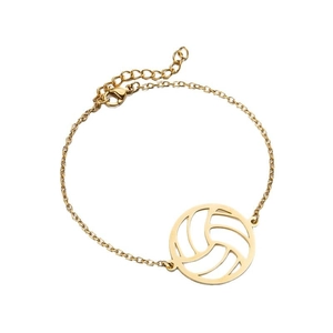 Bracelet doré avec pendentif volley-ball évidé et chaîne réglable pour passionnés