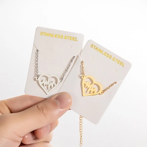 Adjustable stainless steel heart and heartbeat pulse charm bracelet in gold and silver
