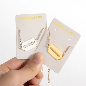 Hip hop style stainless steel blade pendant bracelets in gold and silver finish