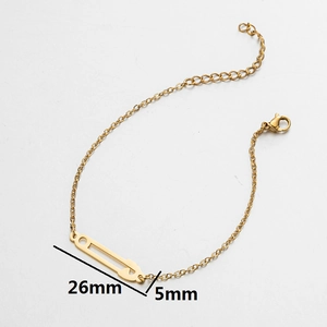 Bracelet ajustable pour femme avec pendentif trombone doré en acier inoxydable durable