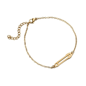 Bracelet doré en acier inoxydable avec pendentif trombone et chaîne réglable de qualité