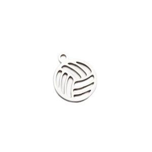 5pcs 18K gold plated stainless steel hollow volleyball charms for DIY jewelry making