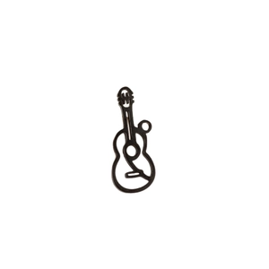 Minimalist black matte hollow guitar pendant made of stainless steel for necklaces