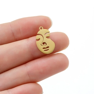 Stainless Steel Abstract Human Face Mask Pendants For DIY Jewelry Making Minimalist Hollow Out Face Shape Charms Accessories