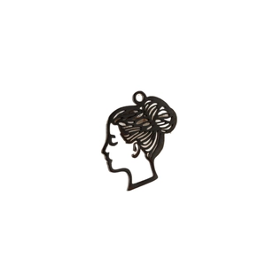 Minimalistischer Mädchen-Silhouette-Anhänger aus Edelstahl für DIY-Schmuckherstellung