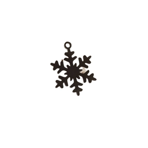 Minimalist black stainless steel snowflake charm pendant with hanging ring for DIY jewelry