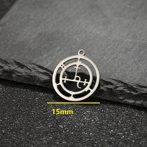 Pendentif Sceau de Lilith de 15mm en acier inoxydable avec design découpé creux