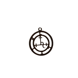 Pendentif en acier inoxydable poli avec symbole du sceau de Salomon gravé au laser