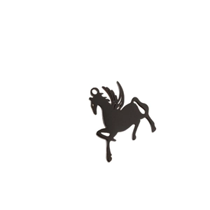 Minimalist black stainless steel pegasus charm pendant for DIY jewelry accessories