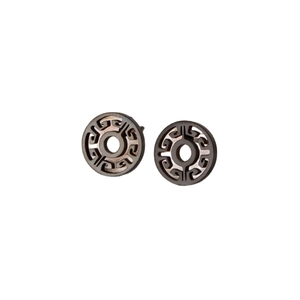 Minimalist hollow round geometric earrings in matte black stainless steel finish