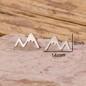 Boucles d'oreilles montagne en acier inoxydable de 14mm sur 8mm de dimensions