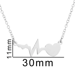 Collana battito cardiaco moderna con ciondolo a cuore e misure 30x11mm incluse