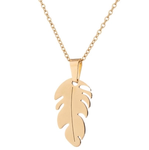 Collier Pendentif Feuille De Monstera Minimaliste En Acier Inoxydable Bijoux Plante Tropicale Pour Femmes Chaîne Élégante