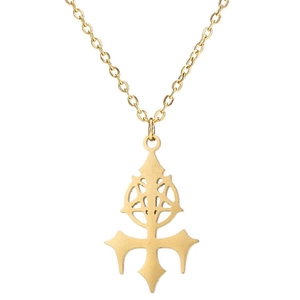 Gothic Edelstahl Pentagramm Kreuz Anhänger Halskette Hohl Satanisch Punk Vintage Schmuck Damen Herren
