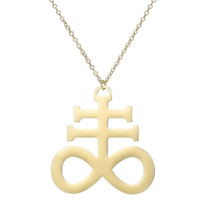 Collier Pendentif Croix De Leviathan Acier Inoxydable Symbole Soufre Occulte Gothique Punk