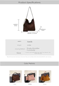 Detailed size chart and specifications for the minimalist frosted tote bag with pouch