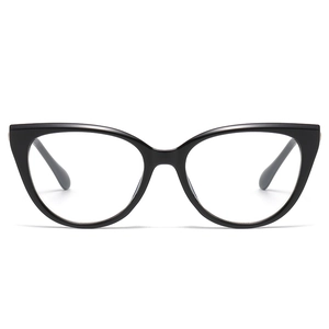 Κομψά μαύρα γυαλιά cat-eye κατά του μπλε φωτός με γυαλιστερό φινίρισμα για γυναίκες