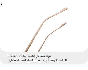 Close-up of sleek rose gold metal temples with ergonomic flat ear tips for sunglasses