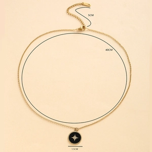 14k vergoldete Edelstahlkette mit Sternanhänger und 40cm verstellbarer Gliederkette