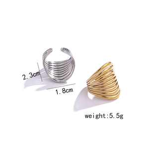 Detailed view of multilayer coil ring with dimensions of 2.3cm height and 1.8cm width