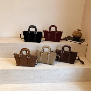Retro Frosted PU Leather Crossbody Handbag For Women Vintage Suede Texture Pillow Bag With Detachable Strap Urban Simple
