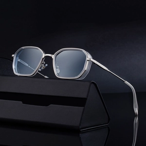 2025 vintage punk square sunglasses with silver metal frame and textured side detail