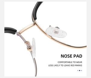 Detail of comfortable silicone nose pads and golden metal bridge on cat eye sunglasses