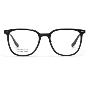 Classic black square acetate optical eyewear frame with silver rivets for women