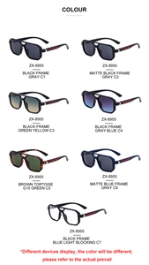 Plusieurs coloris pour lunettes de soleil carrées rétro avec double pont et accents métal