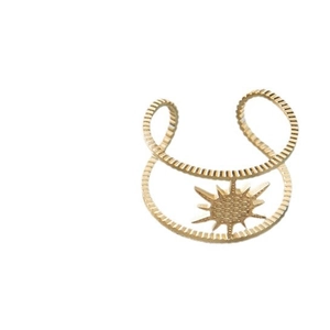 Anello a stella solare in acciaio inossidabile dorato con doppia fascia regolabile