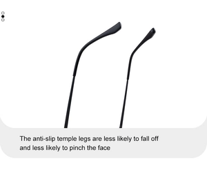 Detail of matte black anti-slip temple legs for pilot sunglasses ensuring comfort