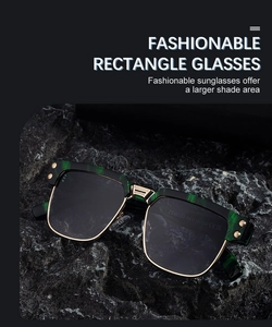 Detailed macro view of retro square sunglasses frame showing model ZS98332 and CE marks