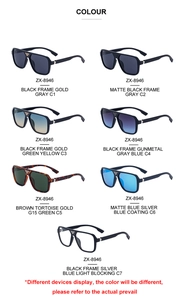 Detailed grid of pilot square sunglasses in classic black, matte and tortoise finishes