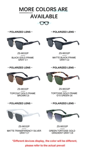 Square polarized sunglasses available in six stylish colors including tortoiseshell and black