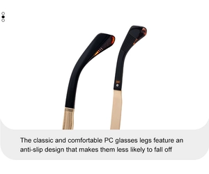 Détail des branches antidérapantes de lunettes de soleil carrées avec tige en métal doré