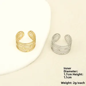 Detailed view of hollow geometric ring size with 1.7cm diameter and 1.1cm height
