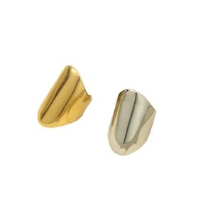 Polished gold and silver single tooth grillz set made of 18k stainless steel